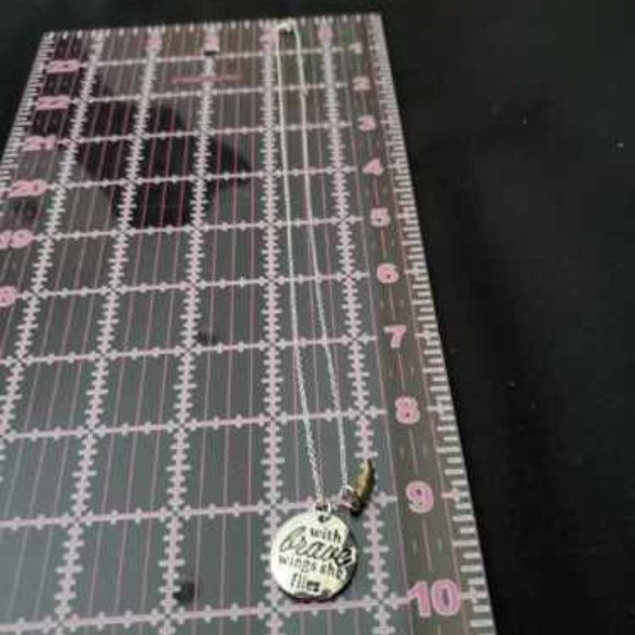 With Brave Wings She Flies Necklace and Wing charm ~ - Picture 4 of 5